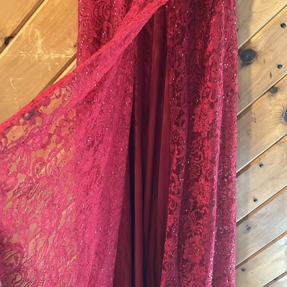 Lulus Endless Enchantment Red Sequin Lace Maxi Dress - Picture 8 of 12
